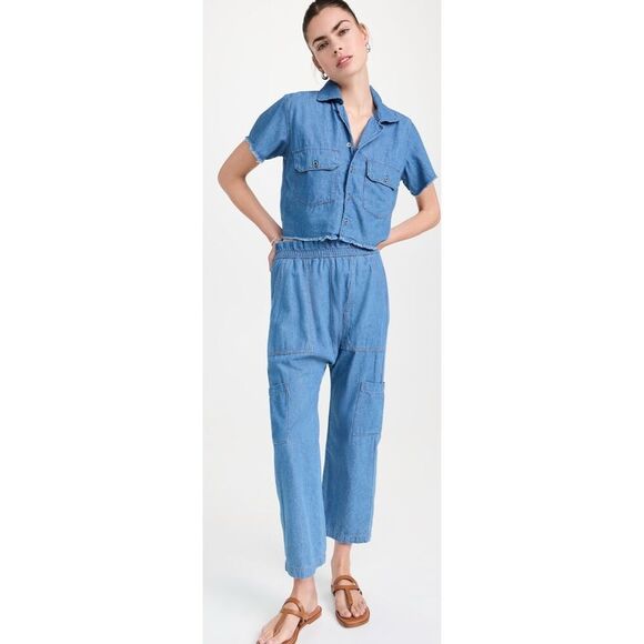 NSF Shailey 100% Cotton Pants in Denim NWT Size XL - Picture 1 of 8